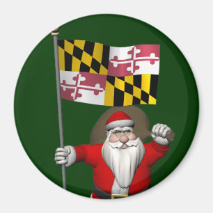Aimant Le Père Noël Avec L'Ensigne Du Maryland