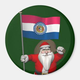 Aimant Le Père Noël Avec L'Ensigne Du Missouri