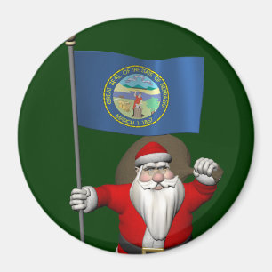 Aimant Le Père Noël Avec L'Ensigne Du Nebraska