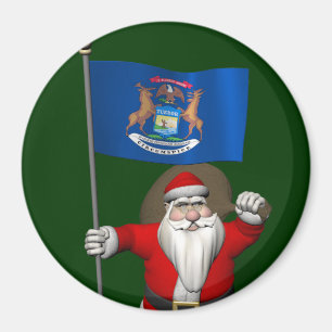 Aimant Le Père Noël Avec L'Entrée Du Michigan