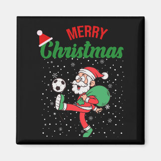Aimant Le Père Noël Jouer au football Drôle Noël