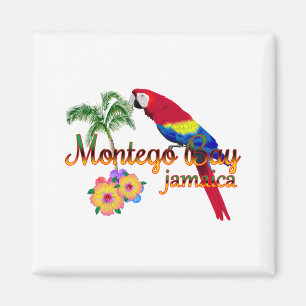 Aimant Le perroquet tropical jamaïcain de Montego Bay