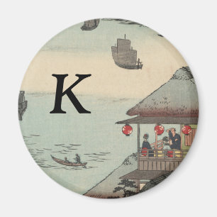 Aimant Le port de Kanagawa, Japon : Monogramme initial