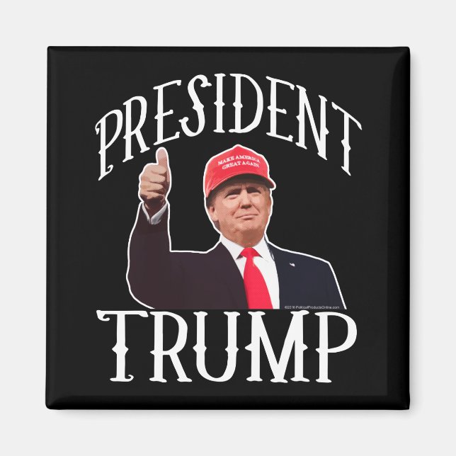 Aimant Le président Donald Trump, le Casquette rouge lève (Devant)