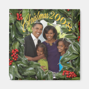 Aimant Le Président Obama First Family Christmas 2008