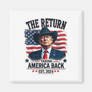 Aimant Le Président Patriotique Donald Trump Cowboy prend