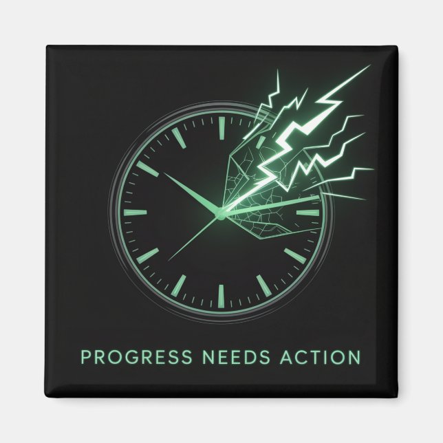 Aimant Le progrès nécessite une action (Devant)