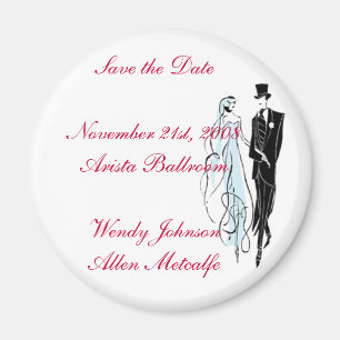 Aimant Le rétro mariage, font gagner la date