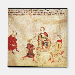 Aimant Le Roi Arthur sur son trône entouré
