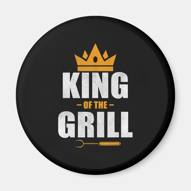 Aimant Le roi des grillades | grillades & barbecues amour (Devant)