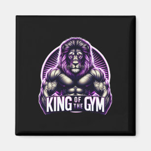 Aimant Le Roi Du Gym Lion Flexing Muscules Bodybuilding