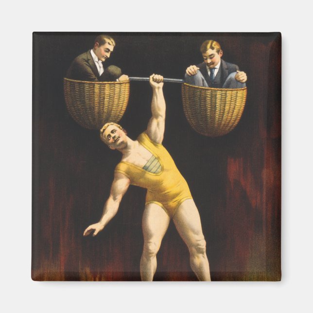 Aimant Le Sandow Weightlifter culturisme, poids humain (Devant)