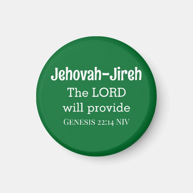 Aimant Le Seigneur Fournira La Bible Verse Vert Foncé (Devant)