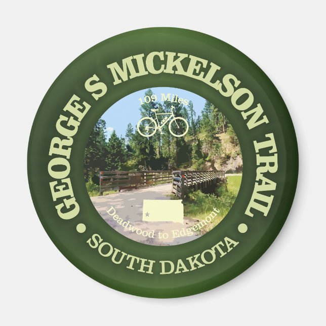 Aimant Le sentier George S Mickelson, Dakota du Sud. (Devant)
