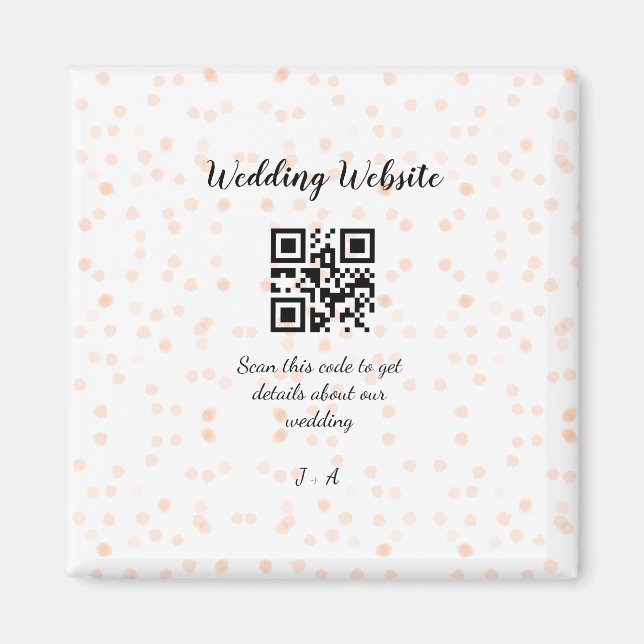 Aimant Le site web mariage scanner code QR pour les détai (Devant)
