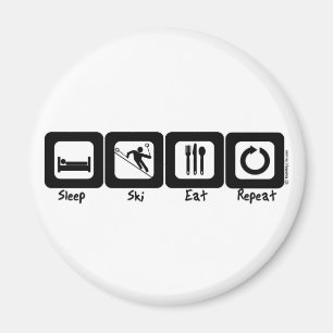 Aimant Le ski de sommeil mangent la répétition