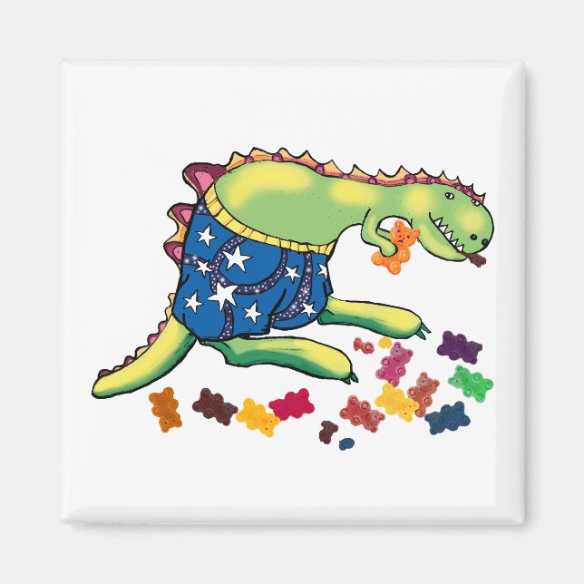 Aimant Le snack de minuit de Dinosaur (Devant)