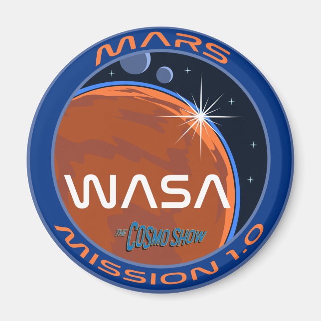 Aimant Le spectacle Cosmo | WASA Mission Patch Round Magn (Devant)