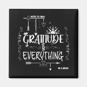 Aimant Le tableau de bord Gratitude est tout Note pour so