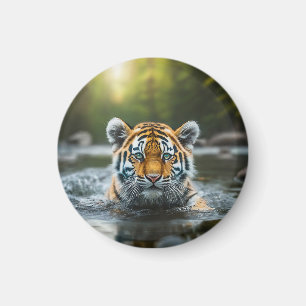 Aimant Le tigre d'eau : un prédateur majestueux