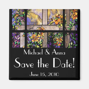 Aimant Le verre souillé de Nouveau Tiffany d'art fleurit