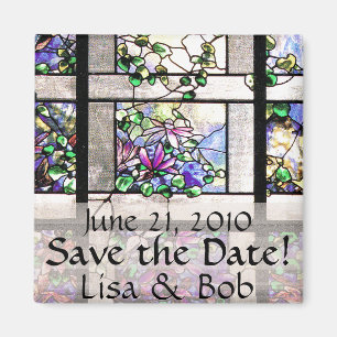 Aimant Le verre souillé de Nouveau Tiffany d'art fleurit