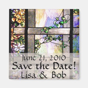 Aimant Le verre souillé de Nouveau Tiffany d'art fleurit