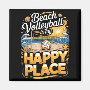 Aimant Le volley-ball de plage est mon joueur de lieu heu