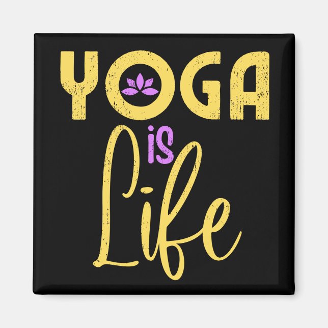 Aimant Le yoga est la vie Le yoga Méditerranée (Devant)