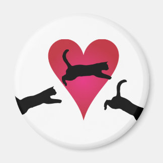 Aimant Leaping dans votre coeur de chat