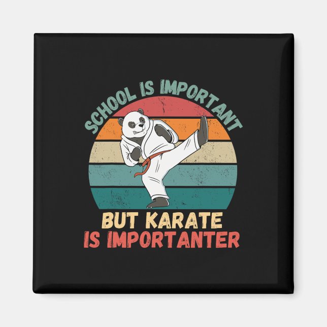 Aimant L'École Retro Panda Est Importante Le Karaté Est I (Devant)