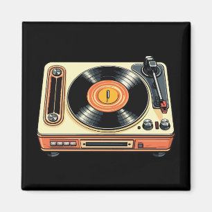 Aimant Lecteur de disques vinyles rétro
