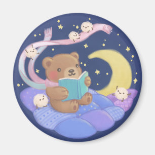 Aimant Lecture de l'ours en peluche avec illustration de