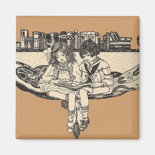 Aimant Lecture des filles et des garçons