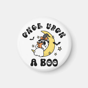 Aimant Lecture mignonne du fantôme sur un livre