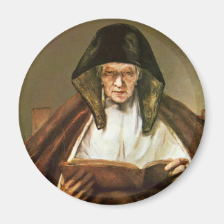 Aimant Lecture Vieille Femme, Par Rembrandt Harmensz. Van