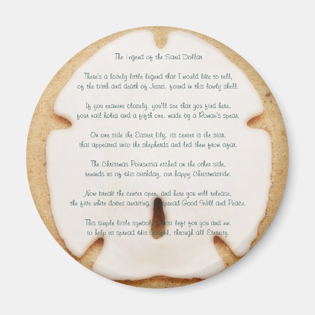 Aimant Légende de l'aimant rond du dollar de sable (Devant)