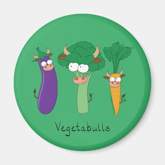 Aimant Légumes mignon Enfants Drôle Carton (Devant)