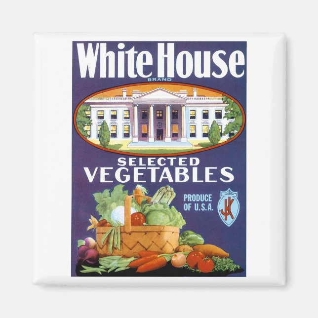 Aimant Légumes sélectionnés par la Maison Blanche (Devant)