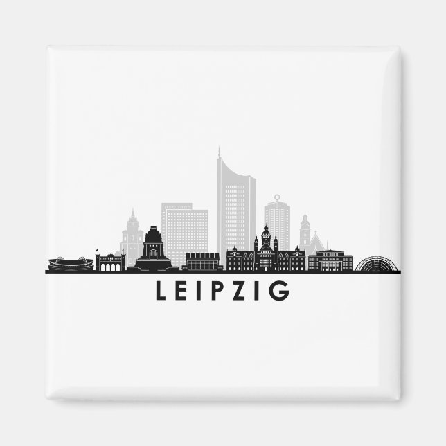 Aimant LEIPZIG University Allemagne City Skyline Silhouet (Devant)