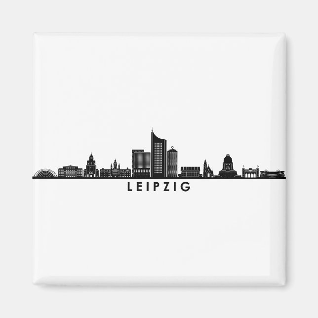 Aimant LEIPZIG University Allemagne City Skyline Silhouet (Devant)