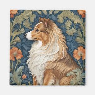 Aimant L'Élégant Chien de Shetland William Morris Inspiré