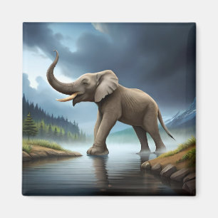 Aimant L'éléphant et l'ivoire de ce mastodon Pachyderm