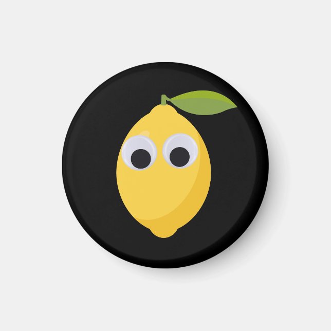 Aimant Lemon, sweet fruit with googly eyes (Devant)
