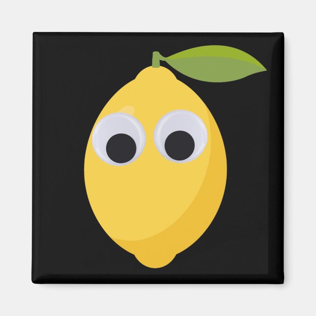 Aimant Lemon, sweet fruit with googly eyes (Devant)