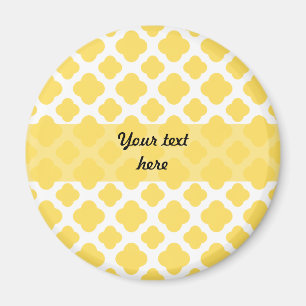 Aimant Lemon Yellow and White Quatrefoil Pattern