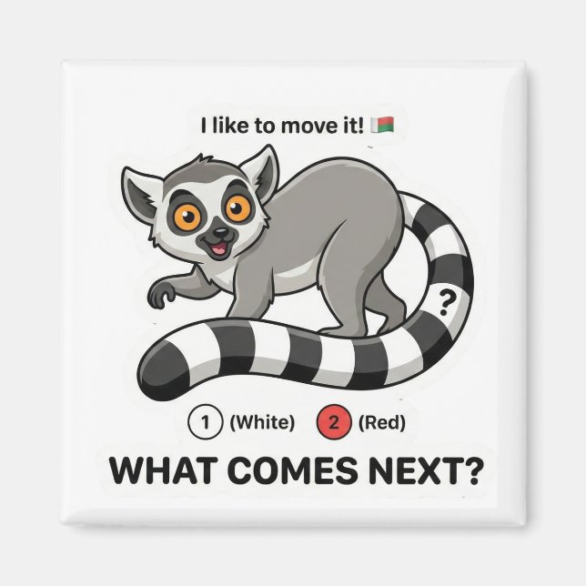 Aimant Lemur Tail Color Pattern (Devant)