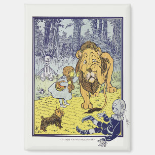 Aimant L'ensorceleuse vintage Dorothée et le Lion peureux