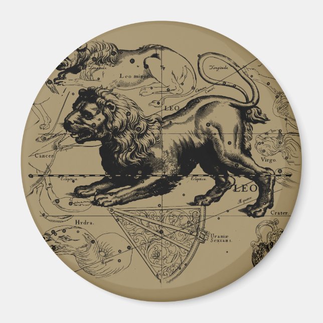 Aimant Leo Constellation Hevelius 1690 juillet 23 août 22 (Devant)
