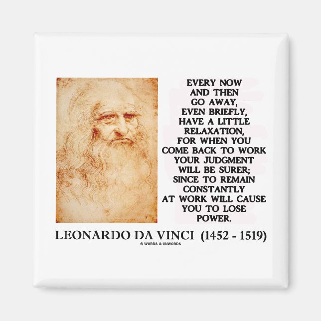 Aimant Leonardo da Vinci Relaxation Travail Jugement Pouv (Devant)